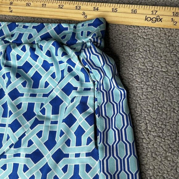 Susan Graver Skort Womens Small Blue Geometric Pull On Stretch Built In Shorts - Picture 7 of 10